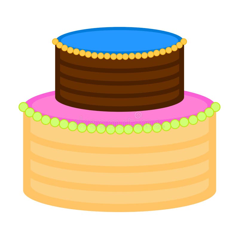 Het geïsoleerde pictogram van de verjaardagscake stock illustratie