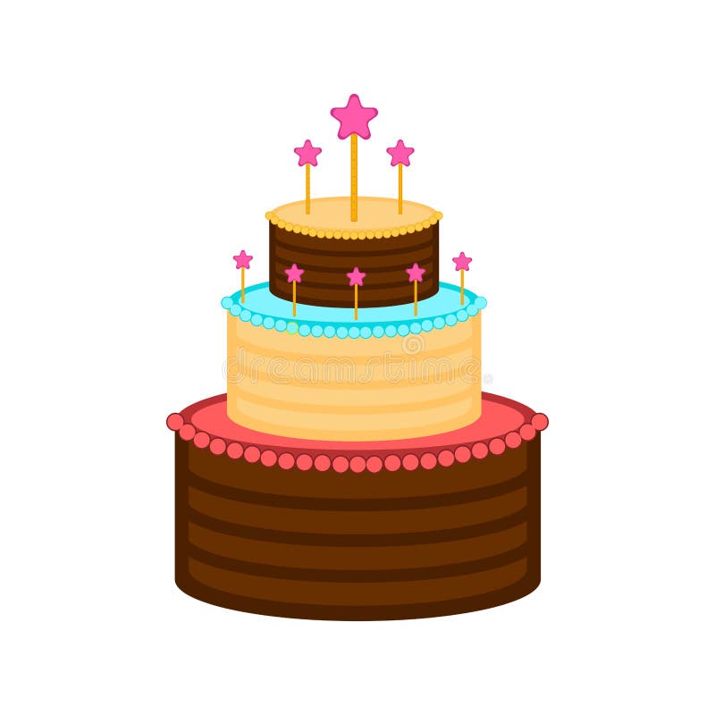 Het geïsoleerde pictogram van de verjaardagscake royalty-vrije illustratie