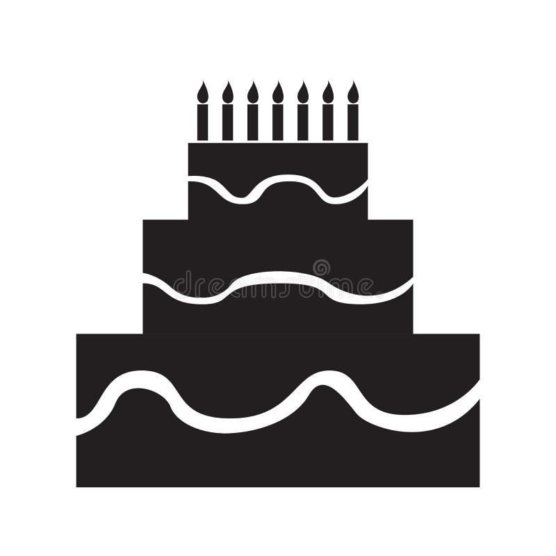 Geïsoleerde silhouet van een verjaardagstaart vector illustratie