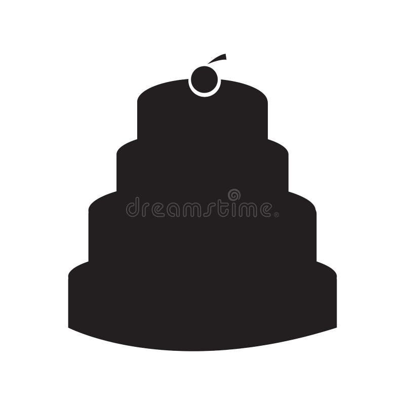 Geïsoleerde silhouet van een verjaardagstaart vector illustratie