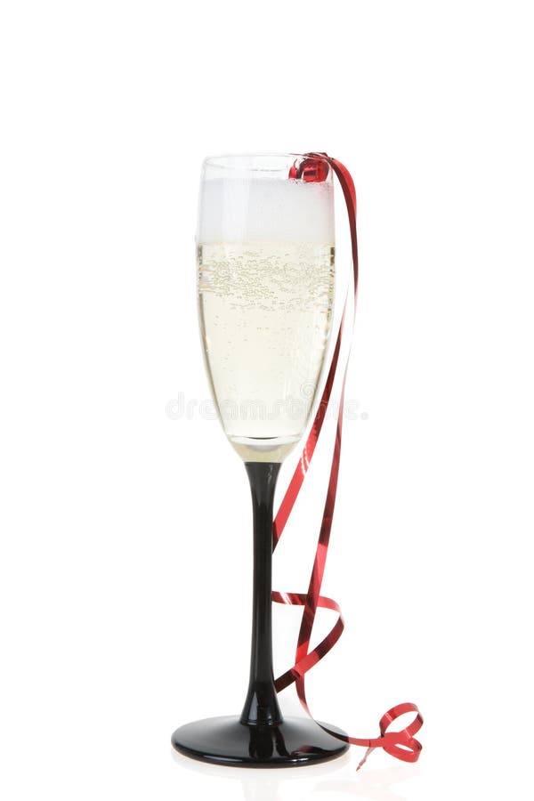 A champagne glass on white. A champagne glass on white