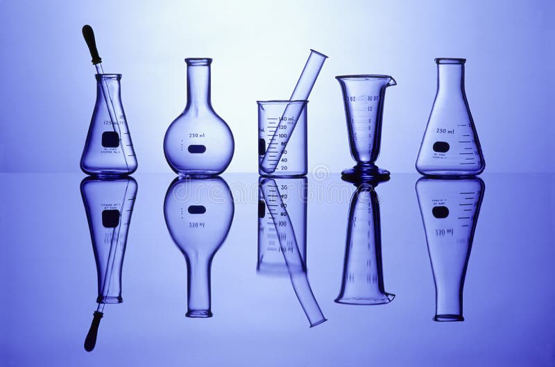 Het Glaswerk van het laboratorium op Blauw