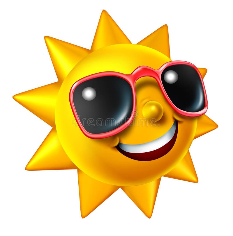 Het glimlachende Karakter van de Zon van de Zomer stock illustratie Het glimlachende Karakter van de Zon van de Zomer stock illustratie