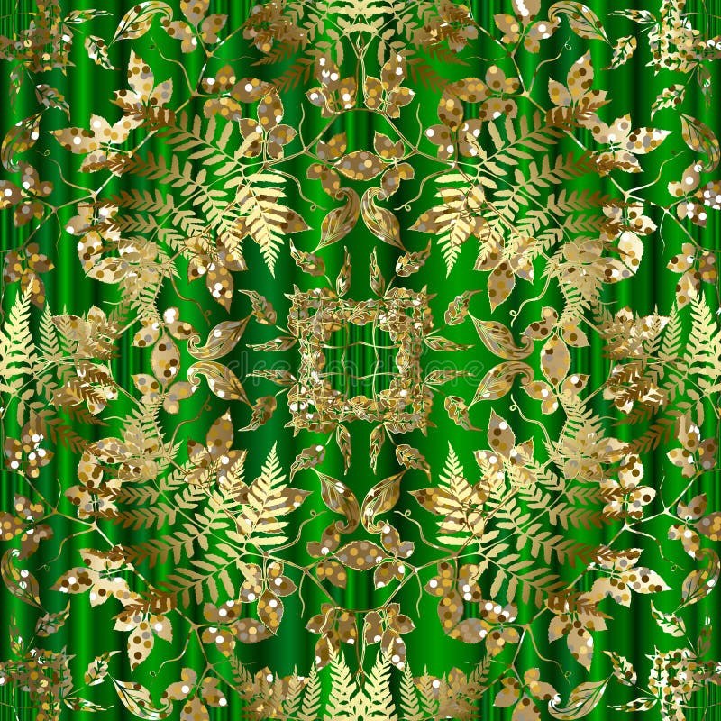 Het goud schittert bloemen naadloos patroon De vectorachtergrond van glitteryinstallaties Glanzende gouden gloeiende bladeren Tro stock illustratie Het goud schittert bloemen naadloos patroon De vectorachtergrond van glitteryinstallaties Glanzende gouden gloeiende bladeren Tro stock illustratie