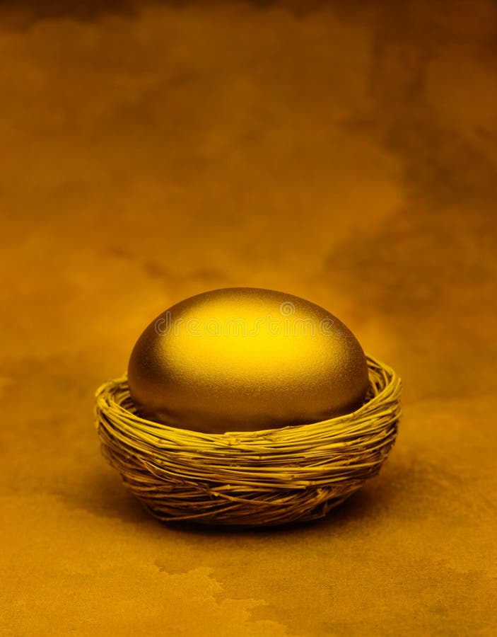 Het gouden Ei van het Nest royalty-vrije stock fotografie Het gouden Ei van het Nest royalty-vrije stock fotografie