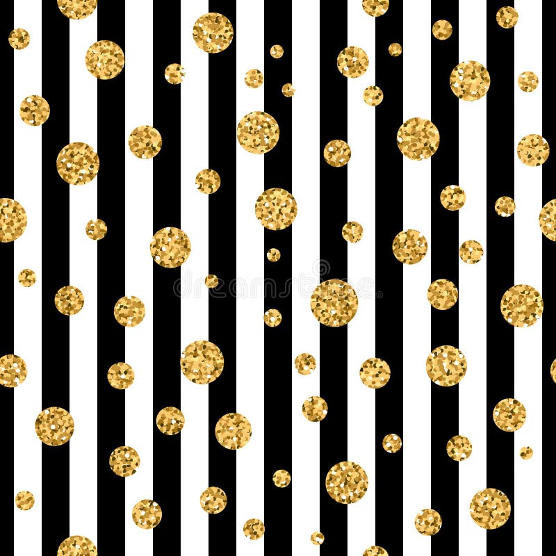Het gouden naadloze patroon van stipconfettien vector illustratie Het gouden naadloze patroon van stipconfettien vector illustratie