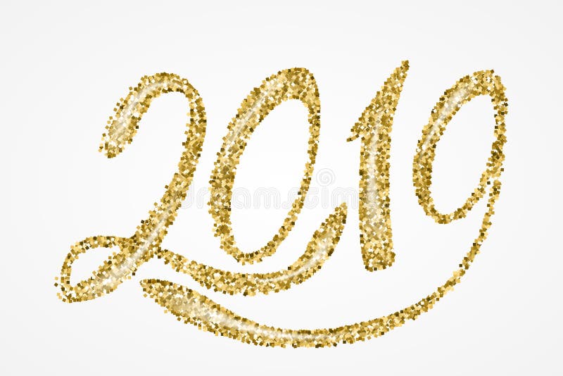 het gouden van letters voorzien van 2019 vector illustratie het gouden van letters voorzien van 2019 vector illustratie