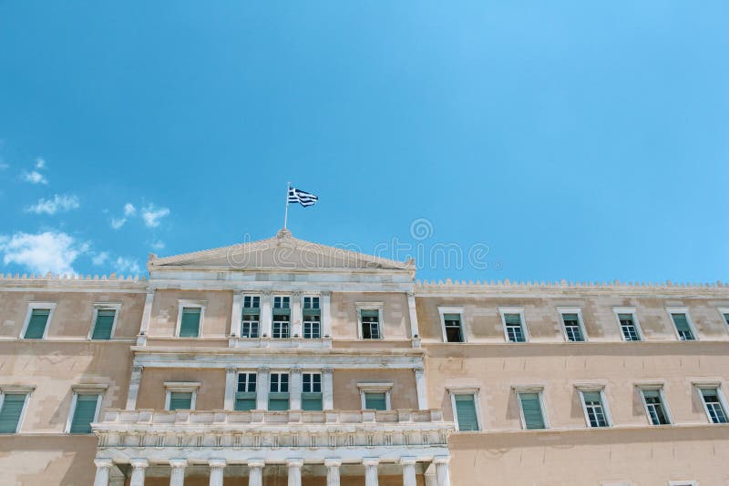Het Griekse Parlement in Athene, Griekenland royalty-vrije stock foto's Het Griekse Parlement in Athene, Griekenland royalty-vrije stock foto's