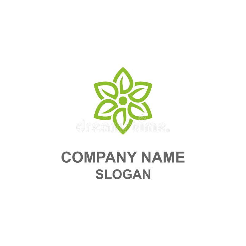 Het groene embleem van de bladbloem stock illustratie Het groene embleem van de bladbloem stock illustratie