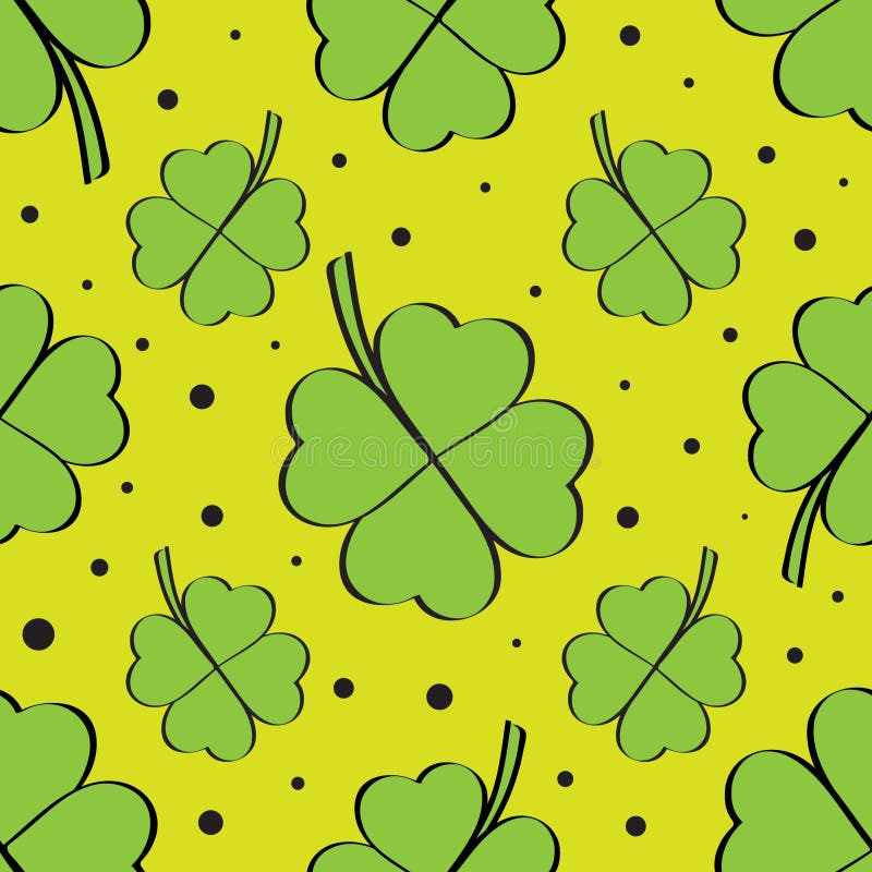Het groene naadloze patroon van de vier bladklaver royalty-vrije illustratie Het groene naadloze patroon van de vier bladklaver royalty-vrije illustratie