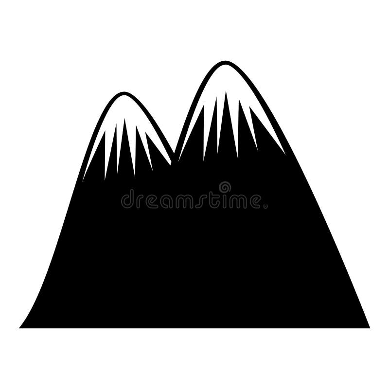 Het grote pictogram van de bergtekening royalty-vrije illustratie Het grote pictogram van de bergtekening royalty-vrije illustratie