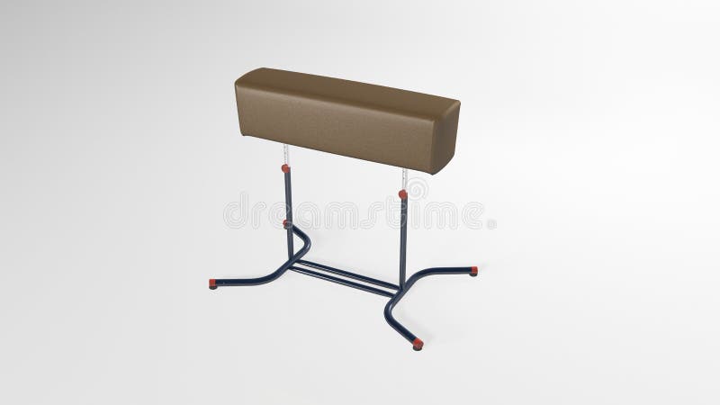 Het gymnastiekpaard, stompt paard, sportuitrusting op witte achtergrond wordt geïsoleerd die royalty-vrije illustratie Het gymnastiekpaard, stompt paard, sportuitrusting op witte achtergrond wordt geïsoleerd die royalty-vrije illustratie