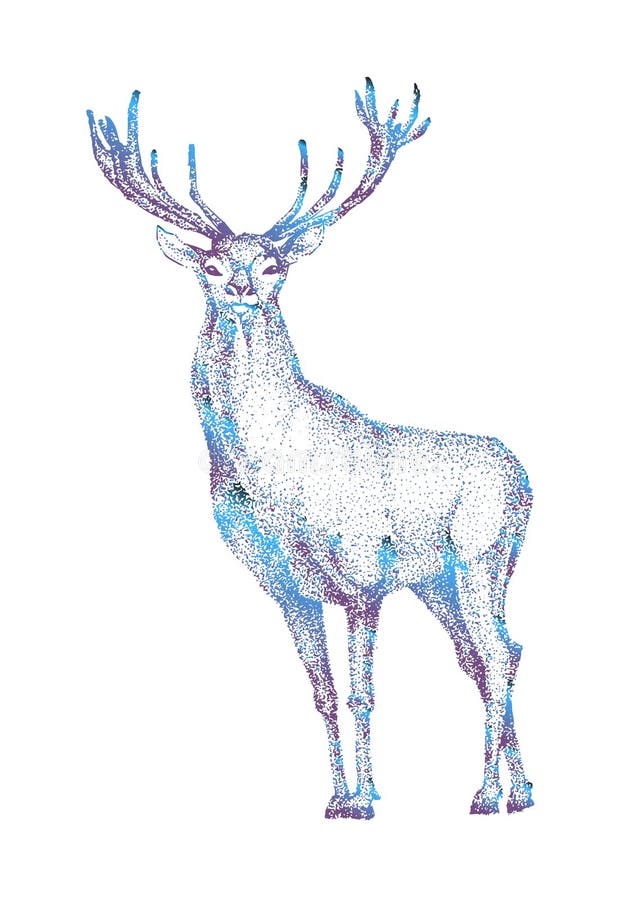 Het hand getrokken dier van de herten vectordieillustratie op witte achtergrond voor de aanplakbordenwebsite van de jachtproducte stock illustratie Het hand getrokken dier van de herten vectordieillustratie op witte achtergrond voor de aanplakbordenwebsite van de jachtproducte stock illustratie