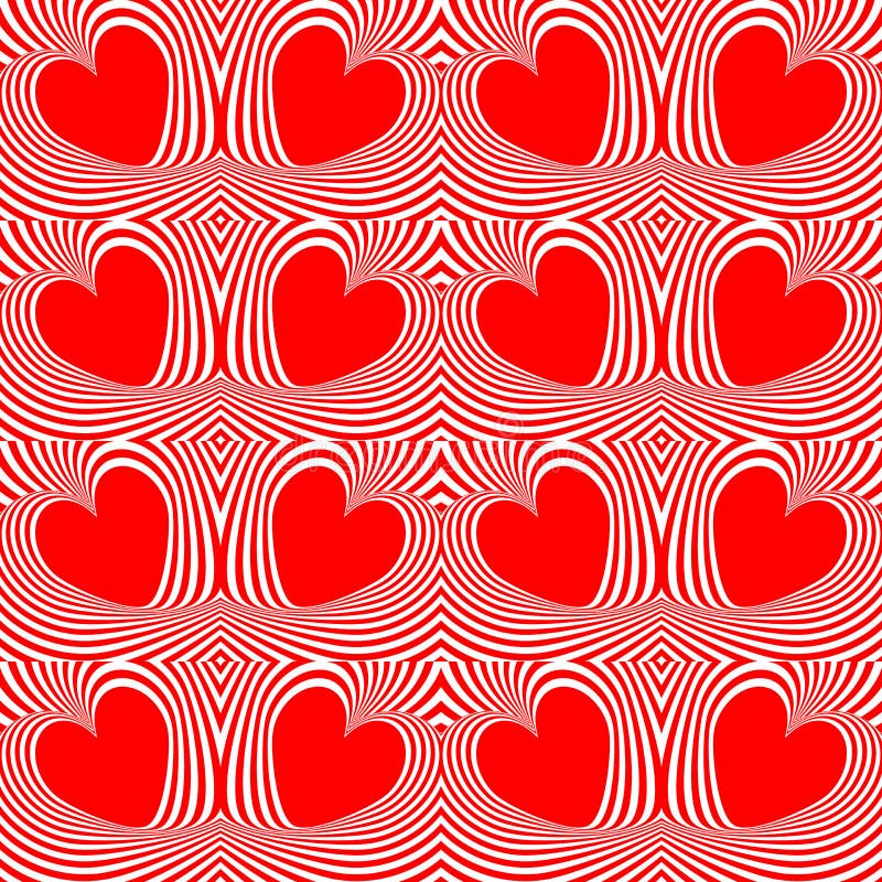 Het hart gestreept patroon van de ontwerp naadloos werveling stock illustratie