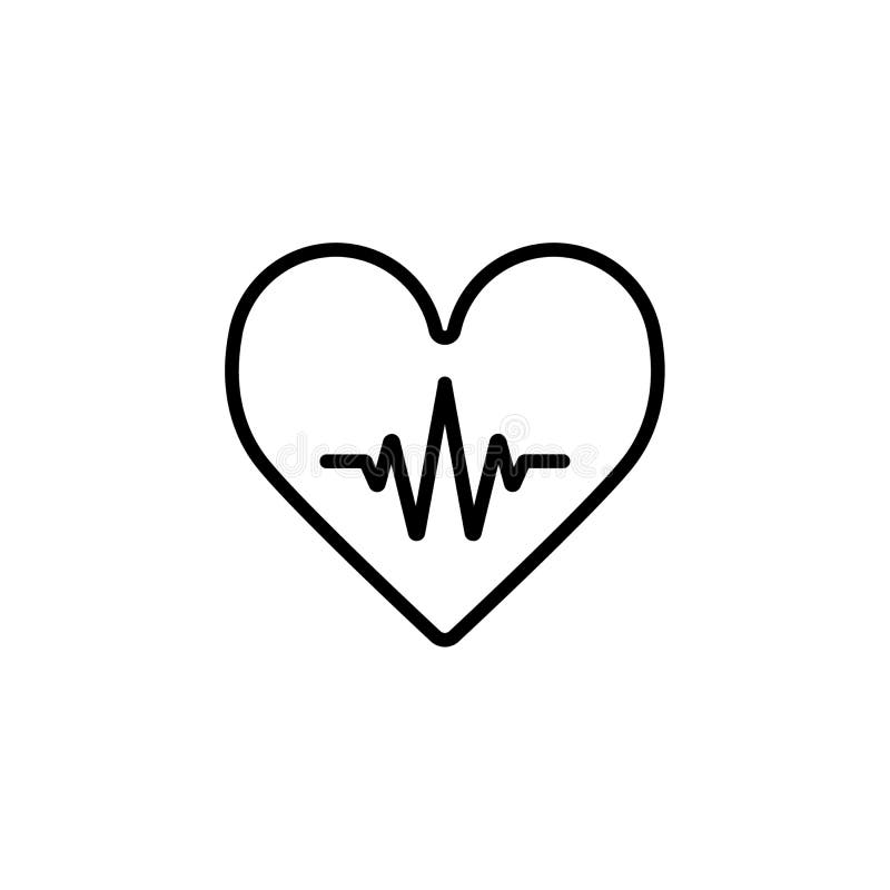 Het Hart van de hartslaglijn Cardio Het vectorpictogram van het hartoverzicht royalty-vrije illustratie Het Hart van de hartslaglijn Cardio Het vectorpictogram van het hartoverzicht royalty-vrije illustratie