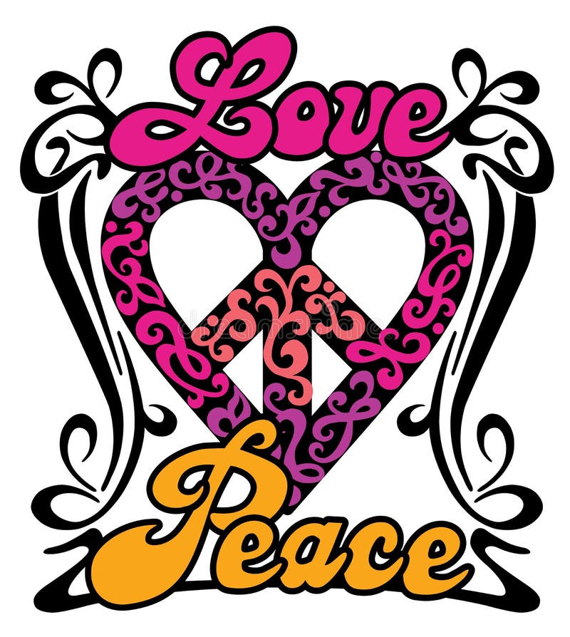 Het Hart van de Vrede van de liefde royalty-vrije illustratie Het Hart van de Vrede van de liefde royalty-vrije illustratie