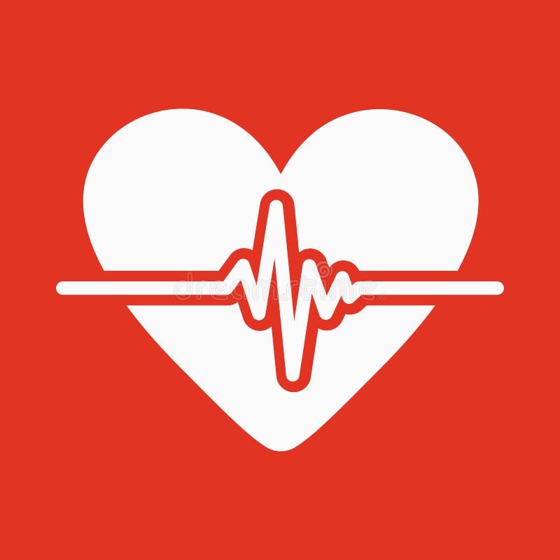 Het hartpictogram Cardiologie en cardiogram, ecg, cardiosymbool vlak vector illustratie Het hartpictogram Cardiologie en cardiogram, ecg, cardiosymbool vlak vector illustratie