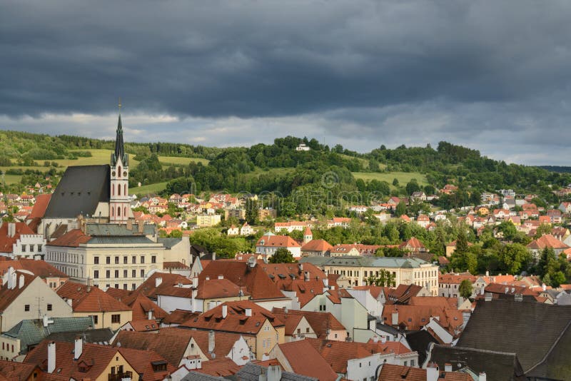 Het historische centrum van Ceskykrumlov royalty-vrije stock afbeelding Het historische centrum van Ceskykrumlov royalty-vrije stock afbeelding