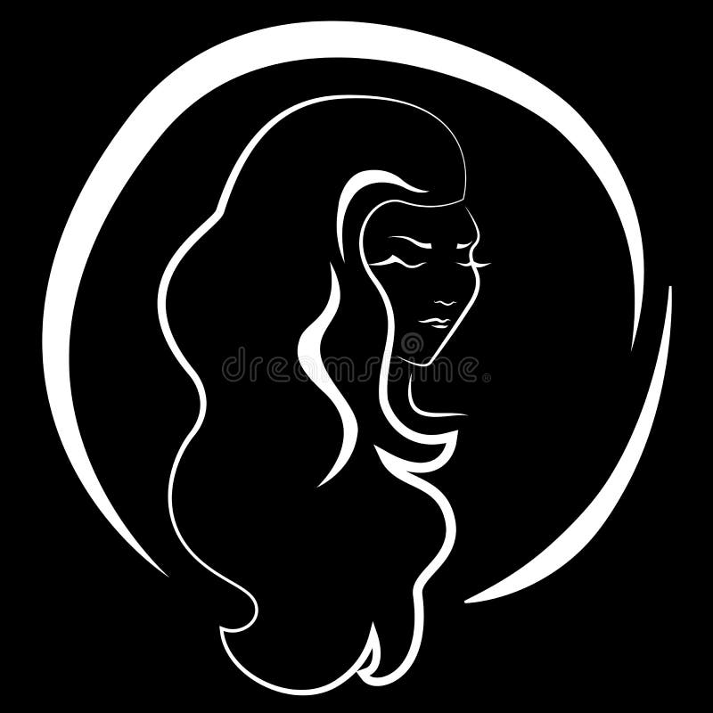 Het hoofd van silhouetmeisjes stock illustratie Het hoofd van silhouetmeisjes stock illustratie