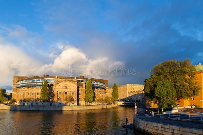 Het Huis van het Parlement in Stockholm royalty-vrije stock foto Het Huis van het Parlement in Stockholm royalty-vrije stock foto