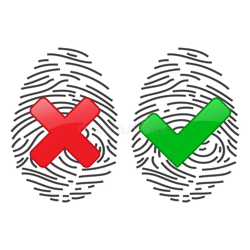 Het identificatiesysteem van het vingerafdrukaftasten Het biometrische concept van de vergunnings en bedrijfsveiligheid stock illustratie Het identificatiesysteem van het vingerafdrukaftasten Het biometrische concept van de vergunnings en bedrijfsveiligheid stock illustratie
