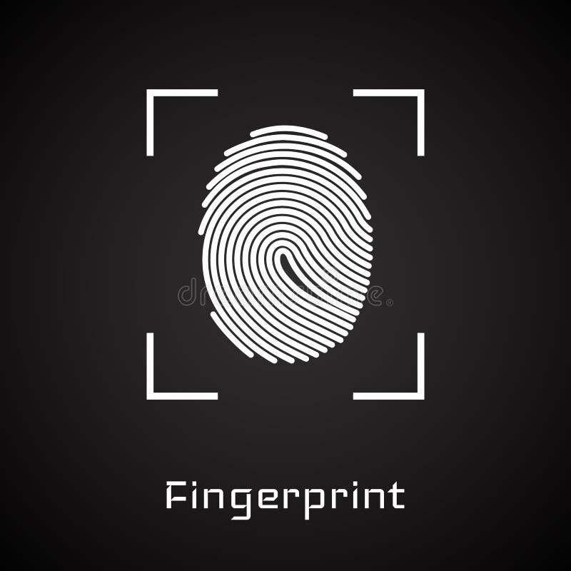 Het identificatiesysteem van het vingerafdrukaftasten Het biometrische concept van de vergunnings en bedrijfsveiligheid Vector il vector illustratie Het identificatiesysteem van het vingerafdrukaftasten Het biometrische concept van de vergunnings en bedrijfsveiligheid Vector il vector illustratie