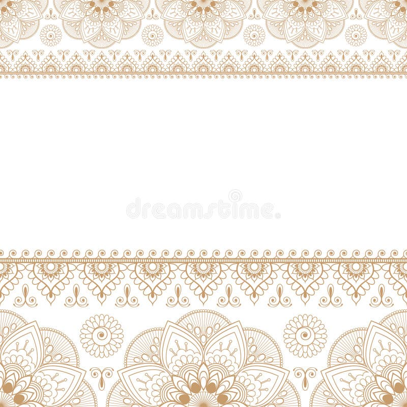 Het Indische element van het de lijnkant van Mehndi Henna Beige Brown met de kaart van het cirkelspatroon voor tatoegering op wit stock illustratie Het Indische element van het de lijnkant van Mehndi Henna Beige Brown met de kaart van het cirkelspatroon voor tatoegering op wit stock illustratie