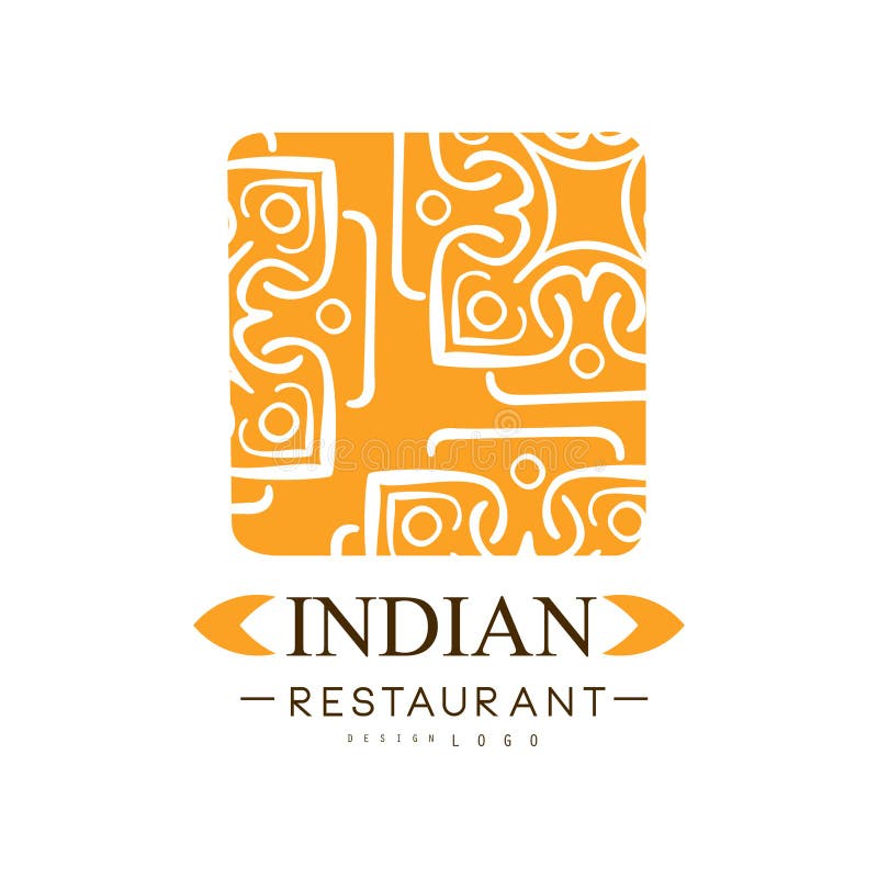 Het Indische ontwerp van het restaurantembleem, de authentieke traditionele continentale vectorillustratie van het voedseletiket