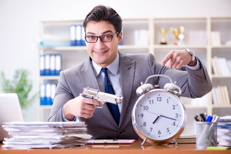 Het jonge concept van het zakenman in time beheer stock foto Het jonge concept van het zakenman in time beheer stock foto