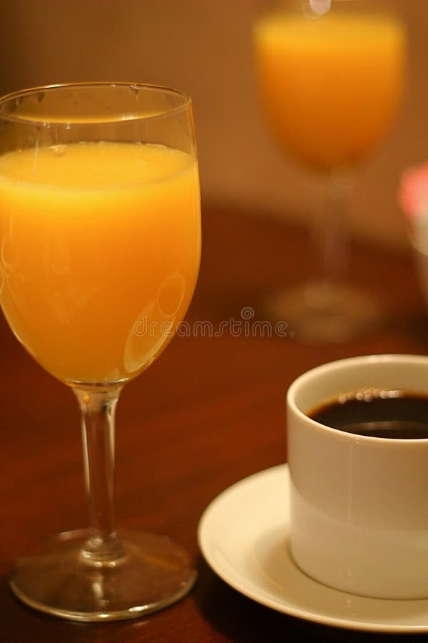Het Jus D'orange & De Koffie Van Breakfeast Stock Afbeelding