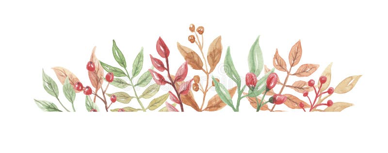 Het Kaderkopbal Autumn Fall Leaves Flowers Leaf van waterverfbessen royalty-vrije illustratie Het Kaderkopbal Autumn Fall Leaves Flowers Leaf van waterverfbessen royalty-vrije illustratie