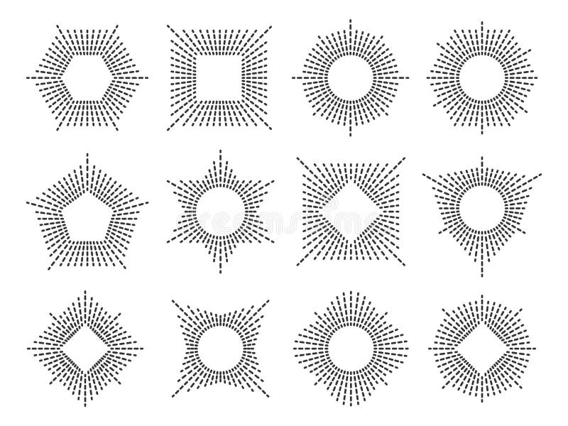 Het kaderreeks van het lijnmonogram stock illustratie Het kaderreeks van het lijnmonogram stock illustratie