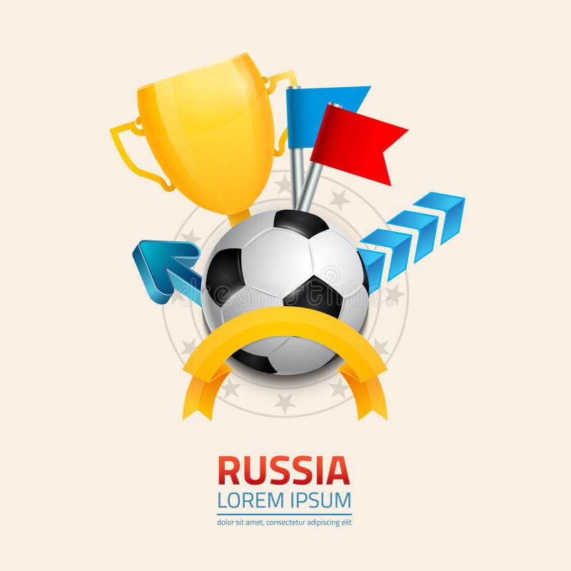 Het kampioenschap van de voetbalwereld in Rusland 2018 stock illustratie Het kampioenschap van de voetbalwereld in Rusland 2018 stock illustratie