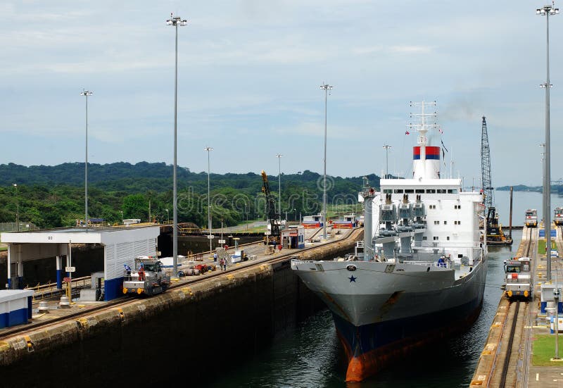 Panamakanaal stock afbeelding