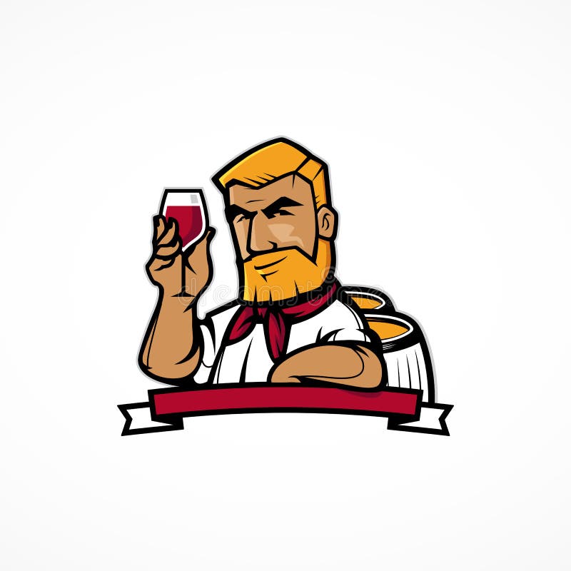 Het karakter van de wijnmaker vector illustratie Het karakter van de wijnmaker vector illustratie