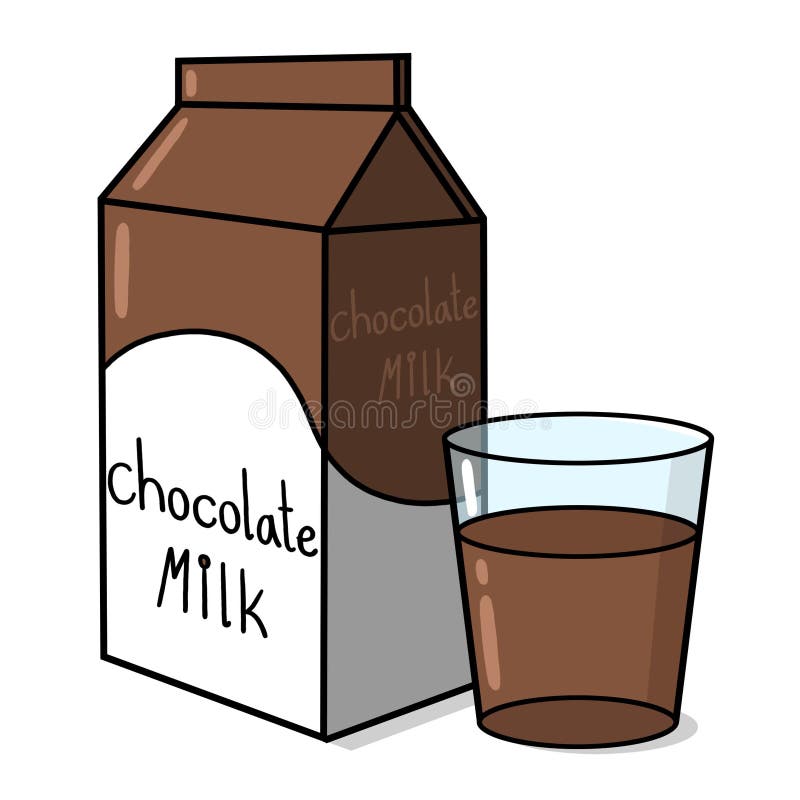 Illustratie van een chocolademelkpak en een glas royalty-vrije illustratie