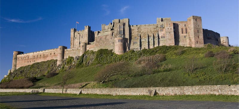 Bamburgh Castle in Northumberland in North East England. Bamburgh Castle in Northumberland in North East England