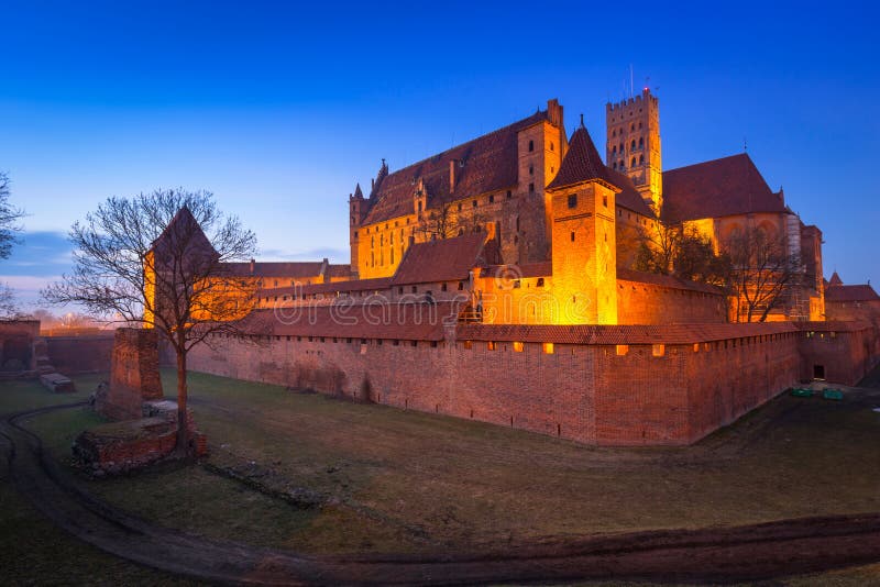 Het kasteel van de Teutonic Orde in Malbork stock foto Het kasteel van de Teutonic Orde in Malbork stock foto