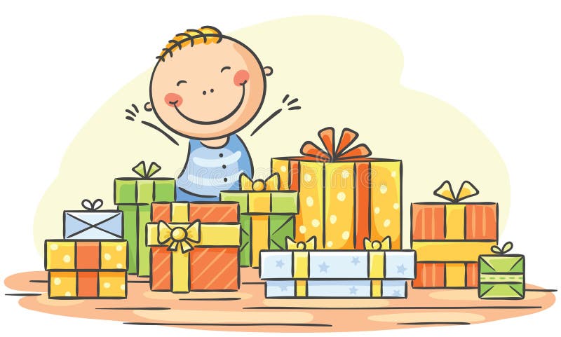 Het kind heeft teveel voorstelt vector illustratie Het kind heeft teveel voorstelt vector illustratie