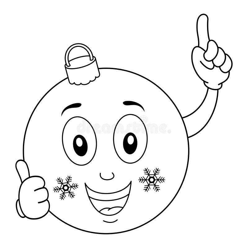 Het kleurende Gelukkige Karakter van de Kerstmisbal stock illustratie Het kleurende Gelukkige Karakter van de Kerstmisbal stock illustratie