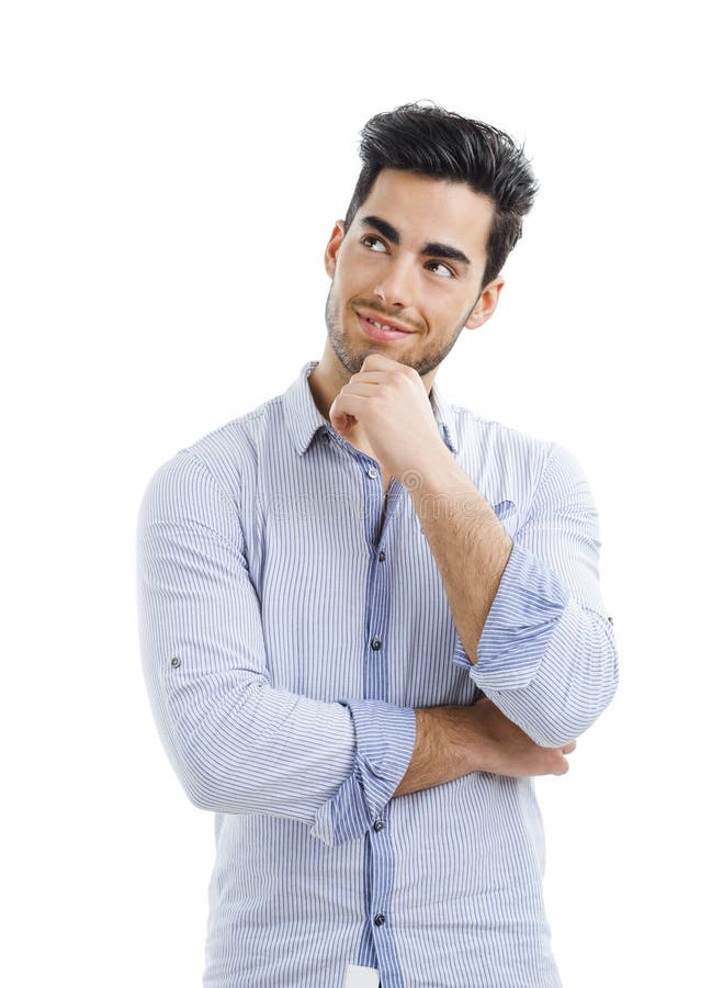 Het knappe mens denken stock foto Het knappe mens denken stock foto