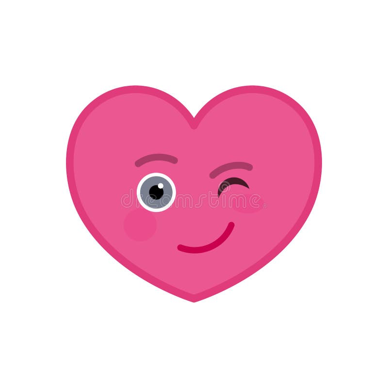 Het knipogen hart vormde grappig emoticonpictogram royalty-vrije illustratie Het knipogen hart vormde grappig emoticonpictogram royalty-vrije illustratie