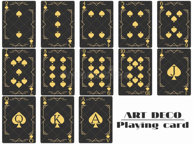 Het kostuum van de speelkaartenspade Stijl van het het ontwerpart deco van pookkaarten de originele Vector vector illustratie Het kostuum van de speelkaartenspade Stijl van het het ontwerpart deco van pookkaarten de originele Vector vector illustratie