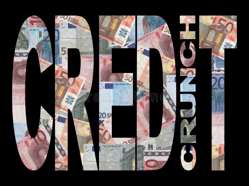 Het Kraken van het krediet met Euro royalty-vrije illustratie Het Kraken van het krediet met Euro royalty-vrije illustratie