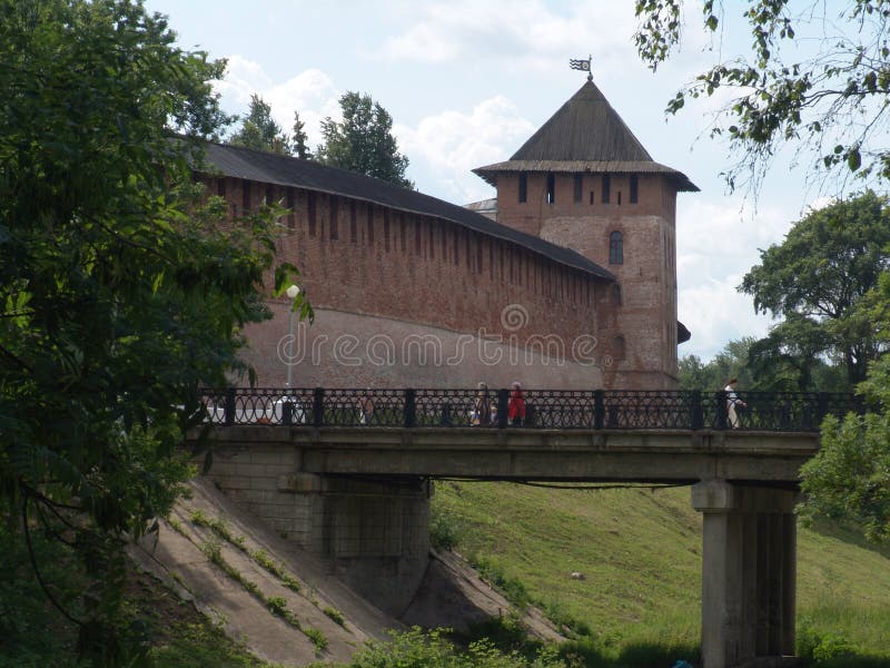 Het Kremlin in Veliky Novgorod, Rusland royalty-vrije stock fotografie Het Kremlin in Veliky Novgorod, Rusland royalty-vrije stock fotografie