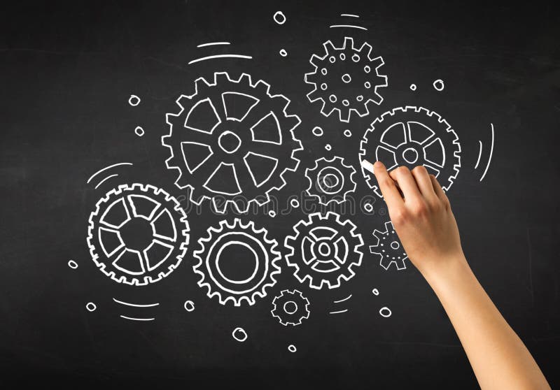 Het krijt van de handholding royalty-vrije illustratie