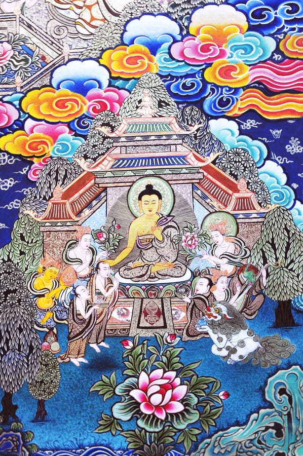 Het kunstwerk van de godsdienst over boeddhisme