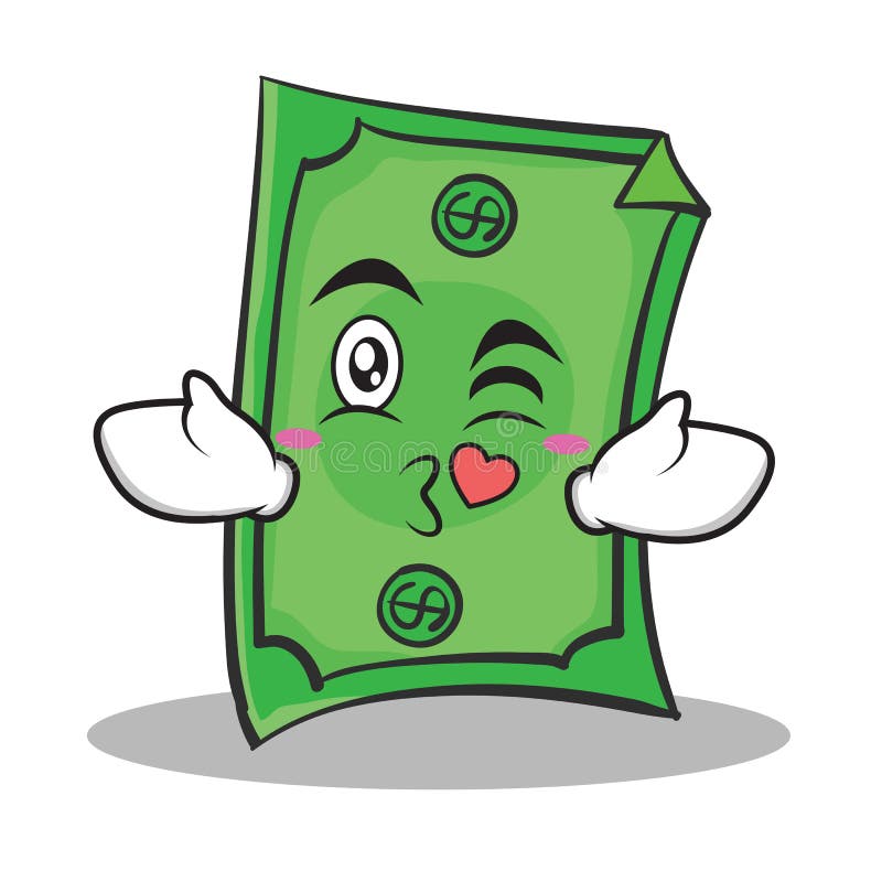Kusgezicht Dollar-personage cartoonstijl stock illustratie