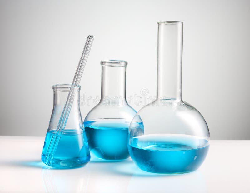Het laboratoriumglaswerk van de chemie