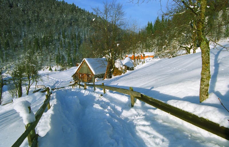 Winterlandschap stock afbeelding